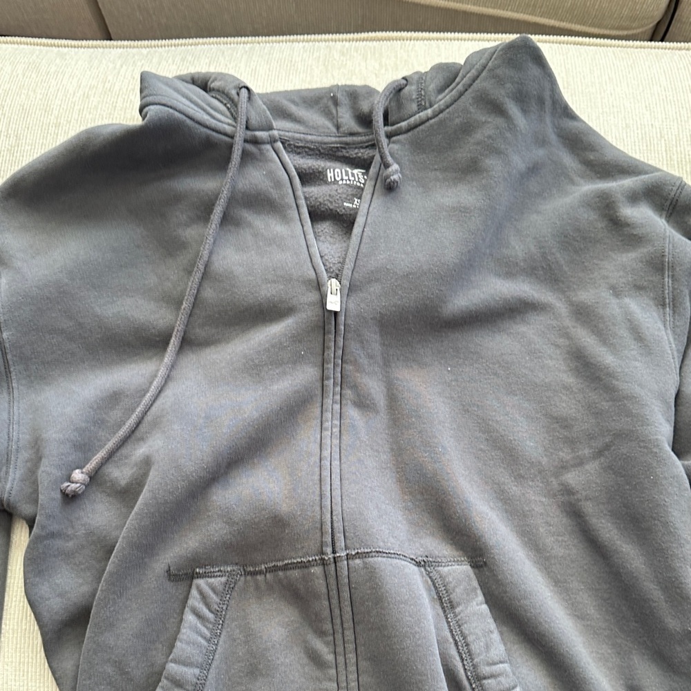 Hollister Charcoal Full-Zip Hoodie